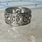 Flower ring floral band size 4.75 sterling silver women girls