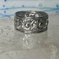 Flower ring floral band size 4.75 sterling silver women girls