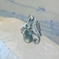 Seahorse ring animal abalone band size 6 sterling silver women