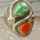 Navajo ring snake size 11 turquoise sterling silver men women