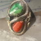 Navajo ring snake size 11 turquoise sterling silver men women