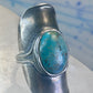 Turquoise ring full finger band size 7.50 sterling silver women