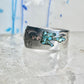 Phoenix ring turquoise coral chips southwest band size 6.75 sterling silver women&nbsp;