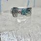 Phoenix ring turquoise coral chips southwest band size 6.75 sterling silver women&nbsp;