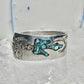 Phoenix ring turquoise coral chips southwest band size 6.75 sterling silver women&nbsp;