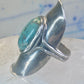Turquoise ring full finger band size 7.50 sterling silver women