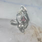 Long Black Hills Gold ring garnet leaves floral size 4.50 sterling silver women