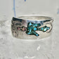 Phoenix ring turquoise coral chips southwest band size 6.75 sterling silver women&nbsp;