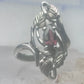 Long Black Hills Gold ring garnet leaves floral size 4.50 sterling silver women