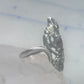 Long Black Hills Gold ring garnet leaves floral size 4.50 sterling silver women