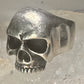 Skull ring Biker band size 8.50 sterling silver women men