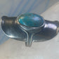 Turquoise ring full finger band size 7.50 sterling silver women