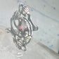 Long Black Hills Gold ring garnet leaves floral size 4.50 sterling silver women