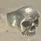 Skull ring Biker band size 8.50 sterling silver women men