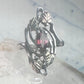 Long Black Hills Gold ring garnet leaves floral size 4.50 sterling silver women