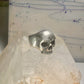 Skull ring Biker band size 8.50 sterling silver women men