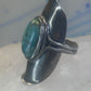 Turquoise ring full finger band size 7.50 sterling silver women