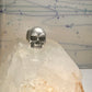 Skull ring Biker band size 8.50 sterling silver women men