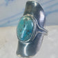 Turquoise ring full finger band size 7.50 sterling silver women
