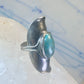 Turquoise ring full finger band size 7.50 sterling silver women