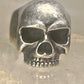 Skull ring Biker band size 8.50 sterling silver women men