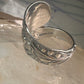 Spoon ring angel cross religious sunrise sun sunset band sterling silver size 7.7 sterling silver