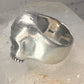 Skull ring Biker band size 8.50 sterling silver women men