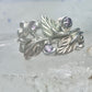 Black Hills Gold ring amethyst leaves floral size 7.25 sterling silver women