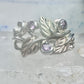 Black Hills Gold ring amethyst leaves floral size 7.25 sterling silver women