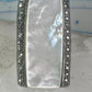 Long Mother of pearl marcasite ring full finger size 6 sterling silver women