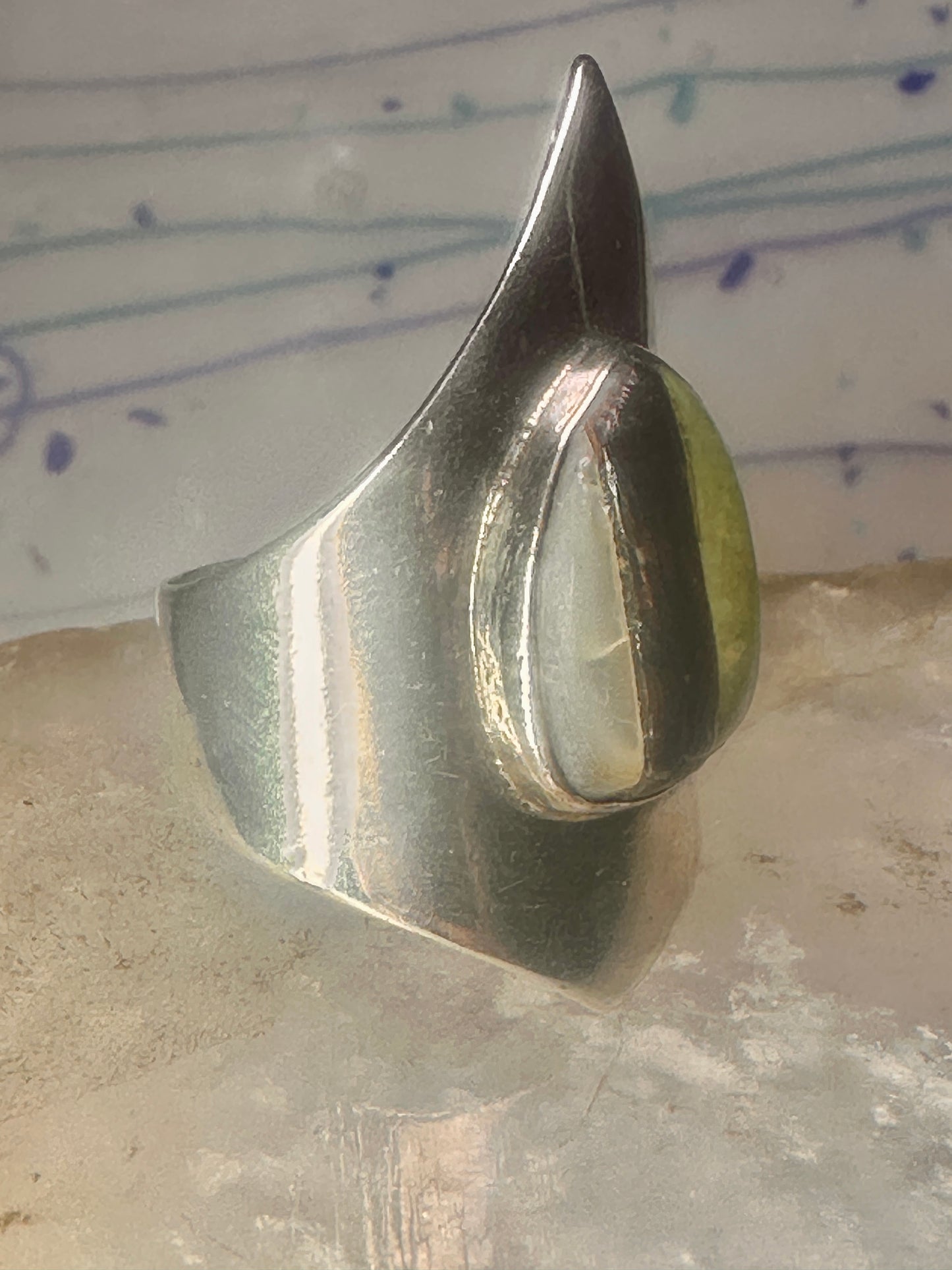 Navajo ring turquoise MOP onyx cobblestone size 10.5 sterling silver men women