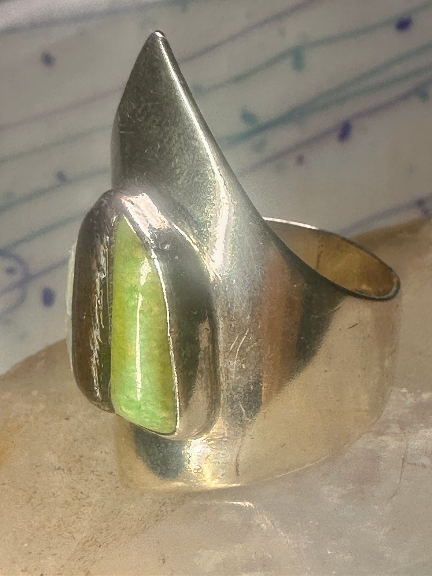 Navajo ring turquoise MOP onyx cobblestone size 10.5 sterling silver men women