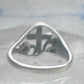 Black Hills Gold ring Cross Religious leaves floral band pinky size 4.7 sterling silver women