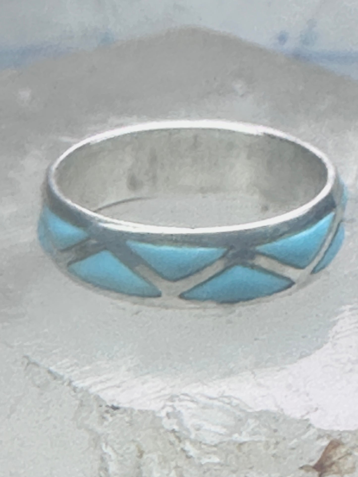 Zuni ring turquoise wedding band size 9.25 sterling silver women men