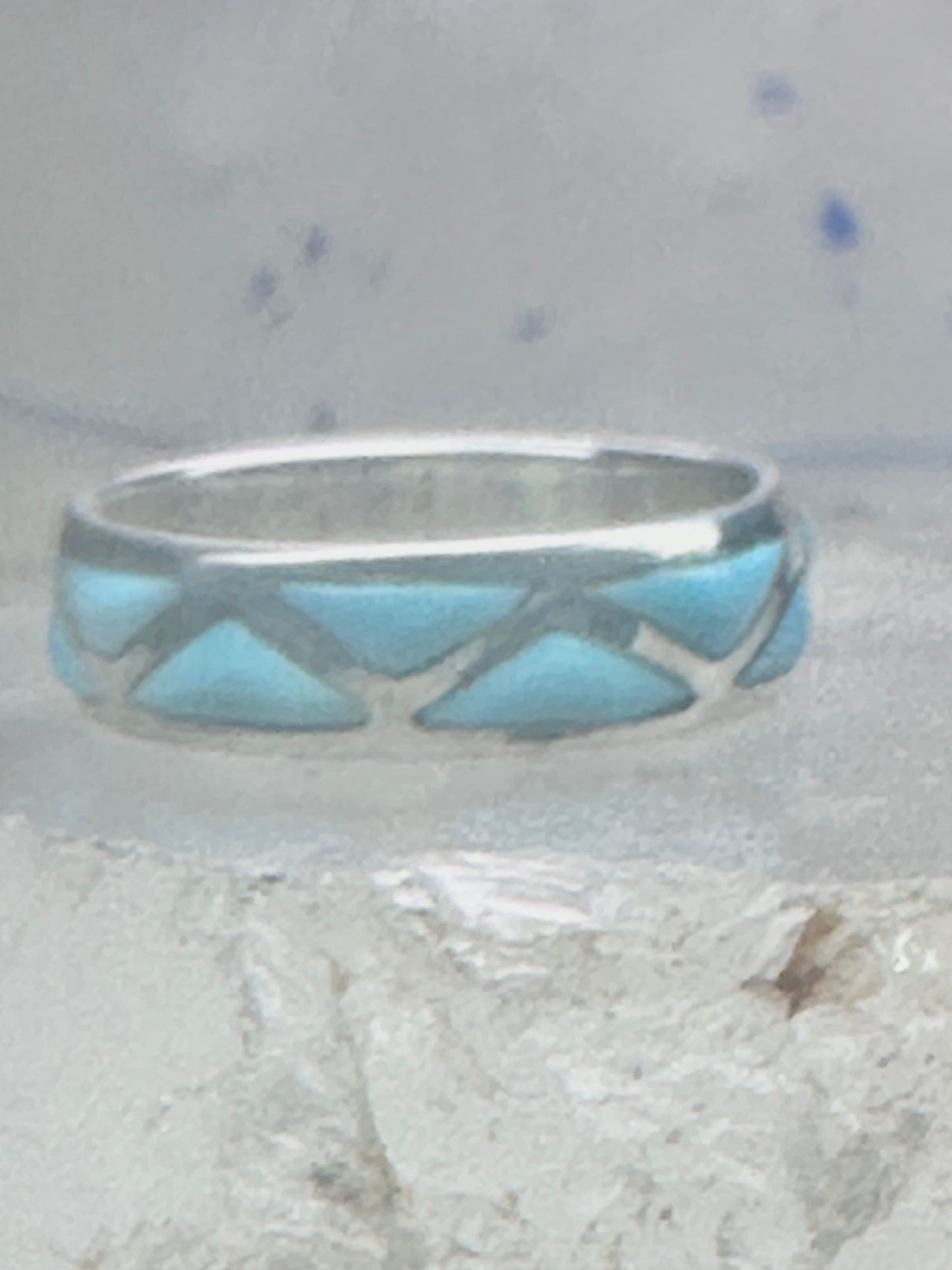 Zuni ring turquoise wedding band size 9.25 sterling silver women men