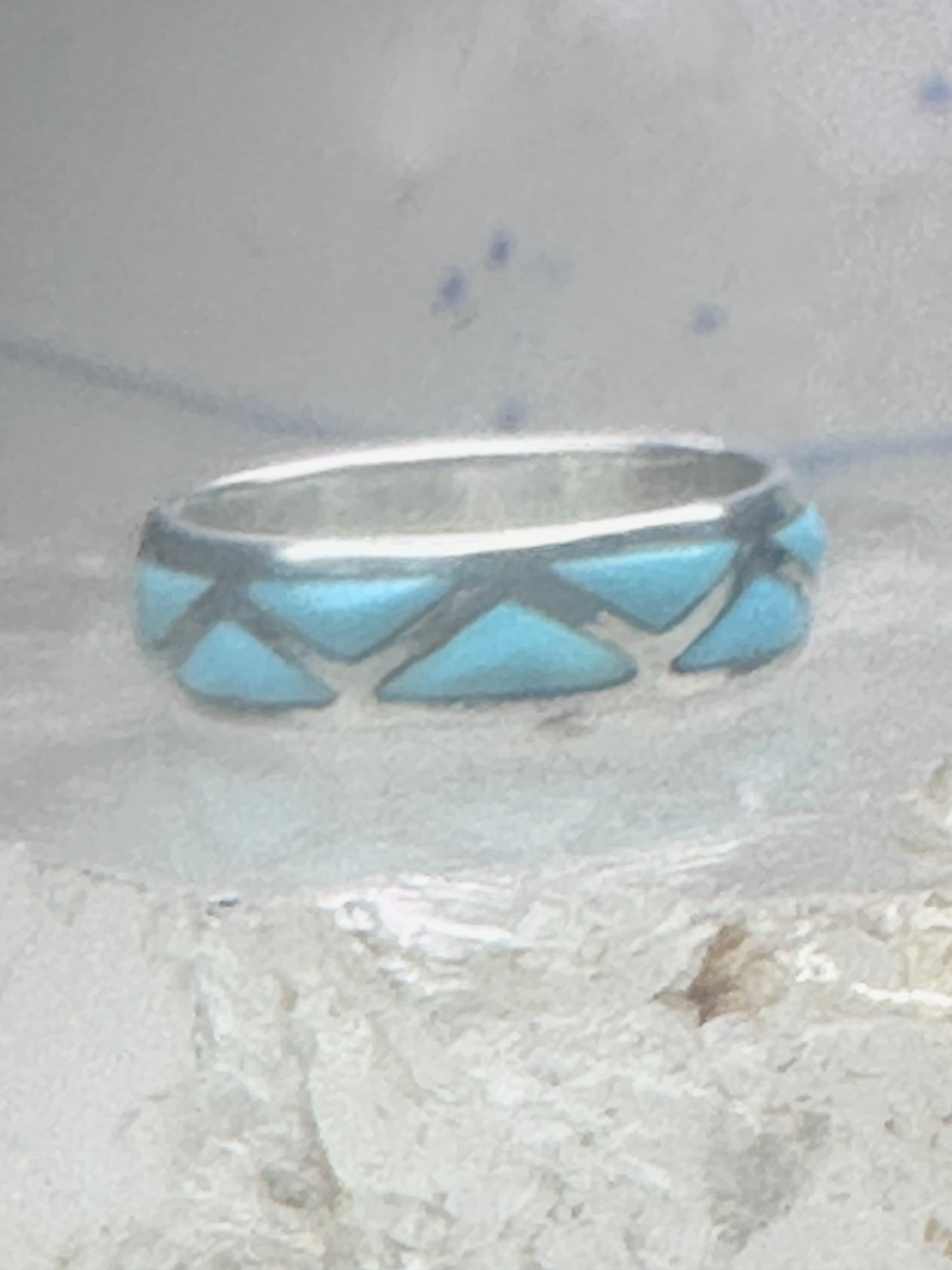 Zuni ring turquoise wedding band size 9.25 sterling silver women men