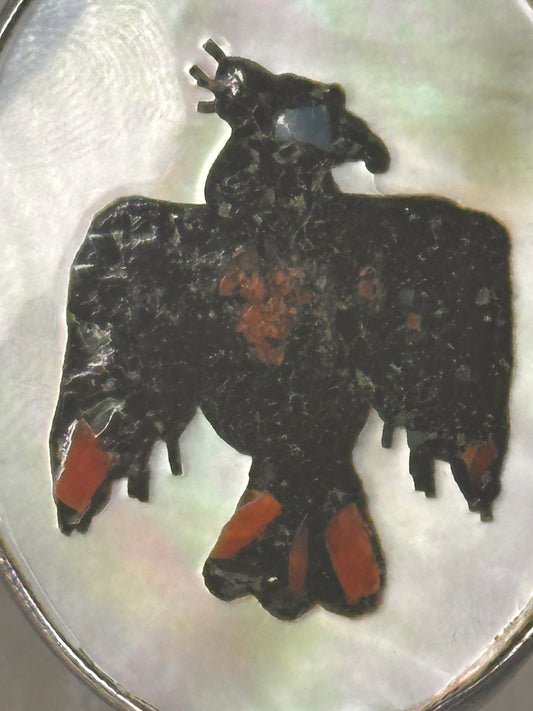 Peyote bird ring Phoenix Thunderbird band stampings size 6.50 sterling silver men women