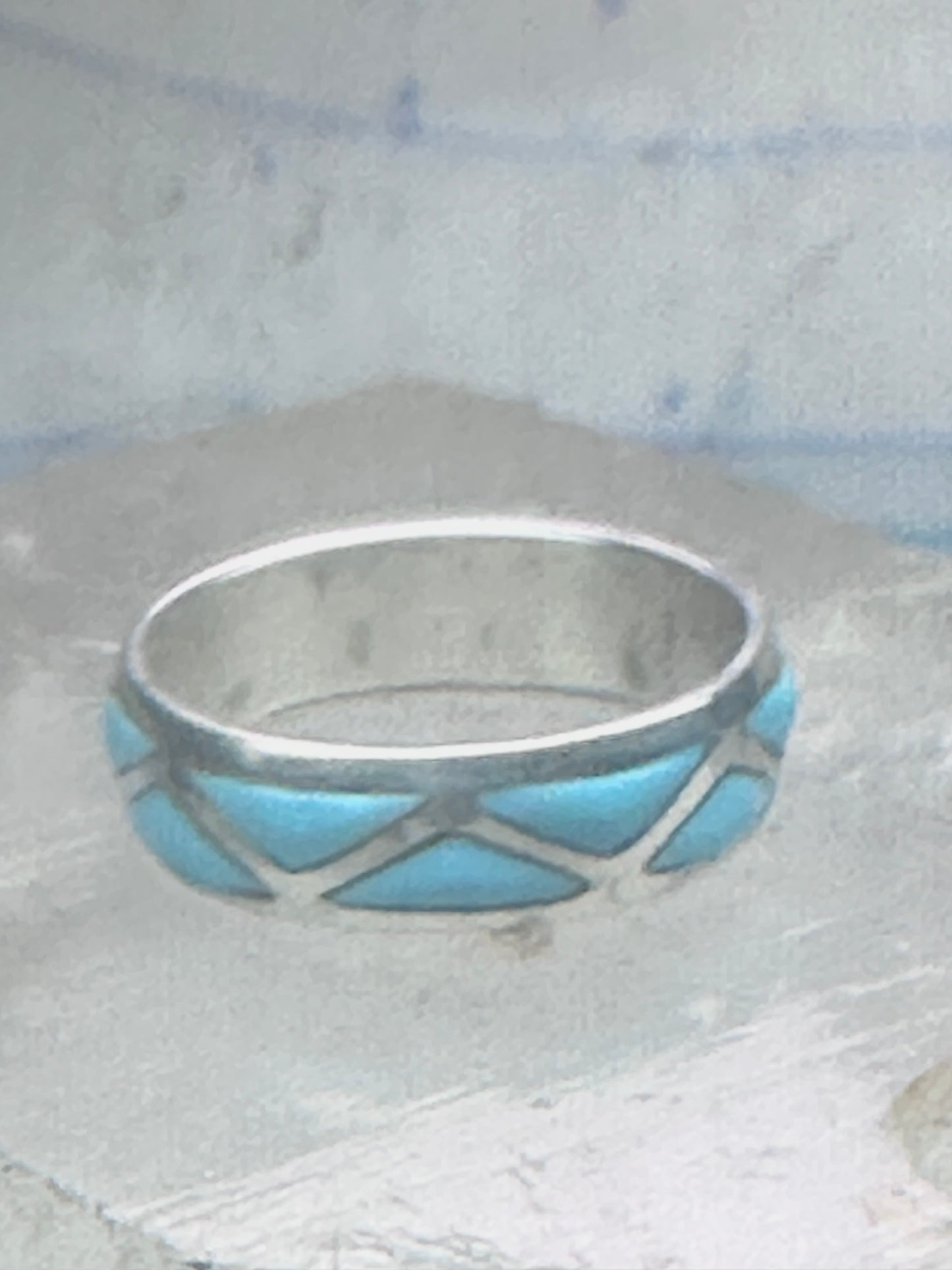 Zuni ring turquoise wedding band size 9.25 sterling silver women men
