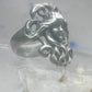 Face ring Art Deco figurative band size 4.75 sterling silver women