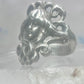 Face ring Art Deco figurative band size 4.75 sterling silver women
