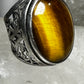 Tiger Eye Ring Size 5 boho floral band Israel sterling silver