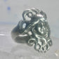 Face ring Art Deco figurative band size 4.75 sterling silver women