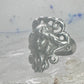Face ring Art Deco figurative band size 4.75 sterling silver women