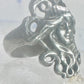 Face ring Art Deco figurative band size 4.75 sterling silver women