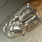Cat ring reading Fish Book pinky band sterling silver size 4.75 sterling silver