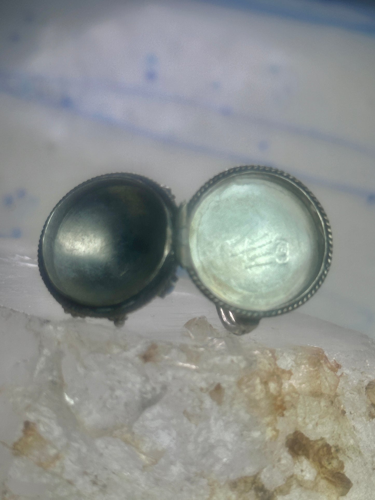 Vintage old Poison ring boho turquoise band size 6 800 silver women