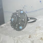 Vintage old Poison ring boho turquoise band size 6 800 silver women