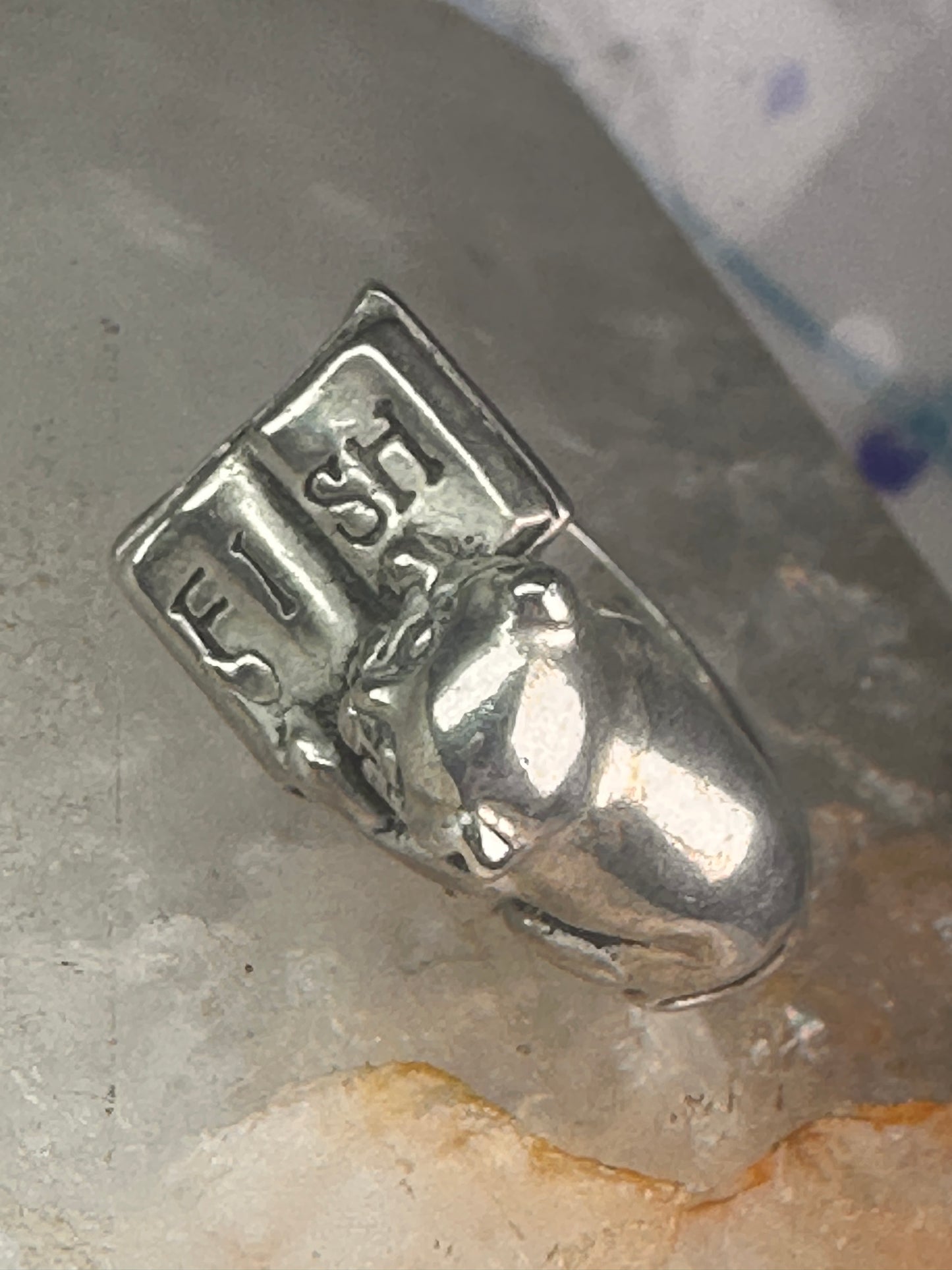 Cat ring reading Fish Book pinky band sterling silver size 4.75 sterling silver