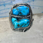 Navajo ring turquoise band leaves size 12 sterling silver women men