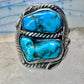 Navajo ring turquoise band leaves size 12 sterling silver women men